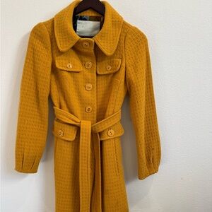 ANTHROPOLOGIE RARE Beth Bowley Harvested Honey Coat-Sze 0
